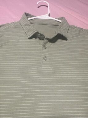 Men's Lululemon Sage Green Striped Polo Shirt